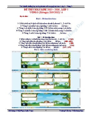 Đề thi violympic Toán Lớp 5 - Vòng 3 - Năm học 2015-2016